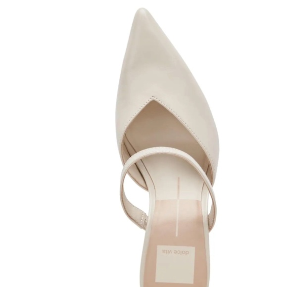 Dolce Vita Kanika Heels White Women's Pointed Toe Mules Elegant White Pump - Picture 2 of 5